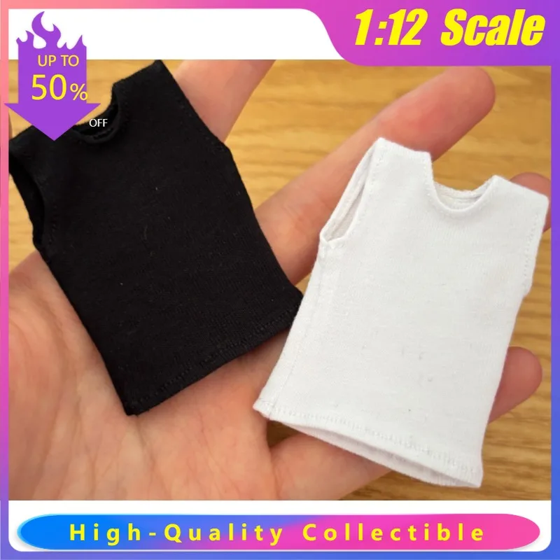 In Stock 1/12 Scale Male Soldier Black/white Vest Clothes Model Hobbies for 6 Inch Action Figures Body Dolls Scene Decoration