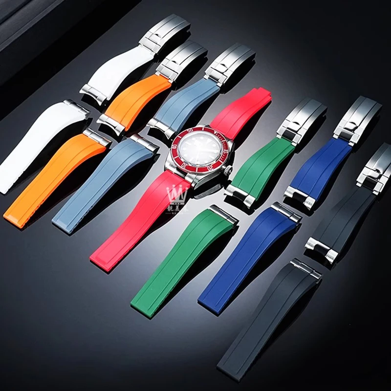 Correa de reloj de goma de silicona resistente al agua de 20mm, 21mm y 22mm para Tudor M79030N M79360 M79363, correa de reloj con articulación curva, correa modificada para hombre