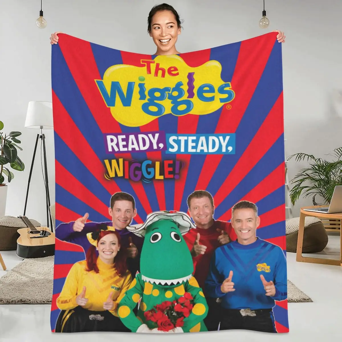 The Wiggles Blanket Australian Children's Music Group Airplane Travel Flannel Throw Blanket For Bedroom Warm Soft Bedspread