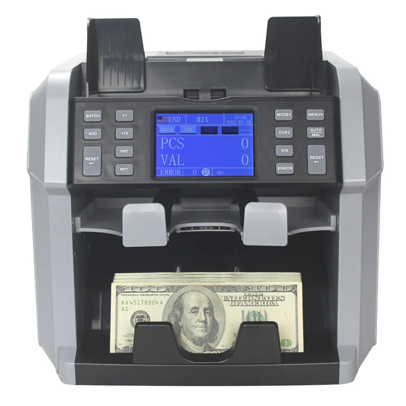 Mix Value Money Counter Machine Touch Screen Multi Currencies Banknote Bill Counting and Sorting with Built-in Printer XD-2700