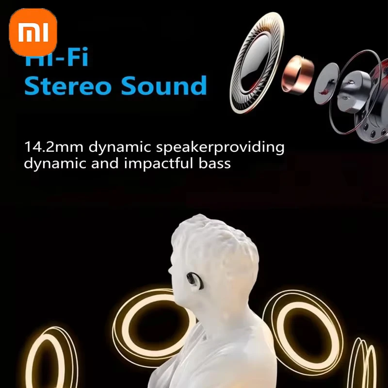 Redmi بلوتوث 5.3 الأذن هوك سماعات TWS سماعات لاسلكية LED سماعات مقاومة للماء HiFi ستيريو الحد من الضوضاء سماعات الأذن #5