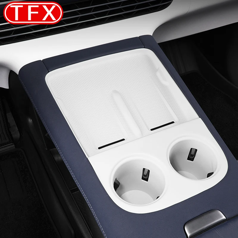 For Xpeng G6 XiaoPeng 2023 2024 Car Styling Wireless Charging Pad Silicone Central Control Water Cup Protection Pad Accessories