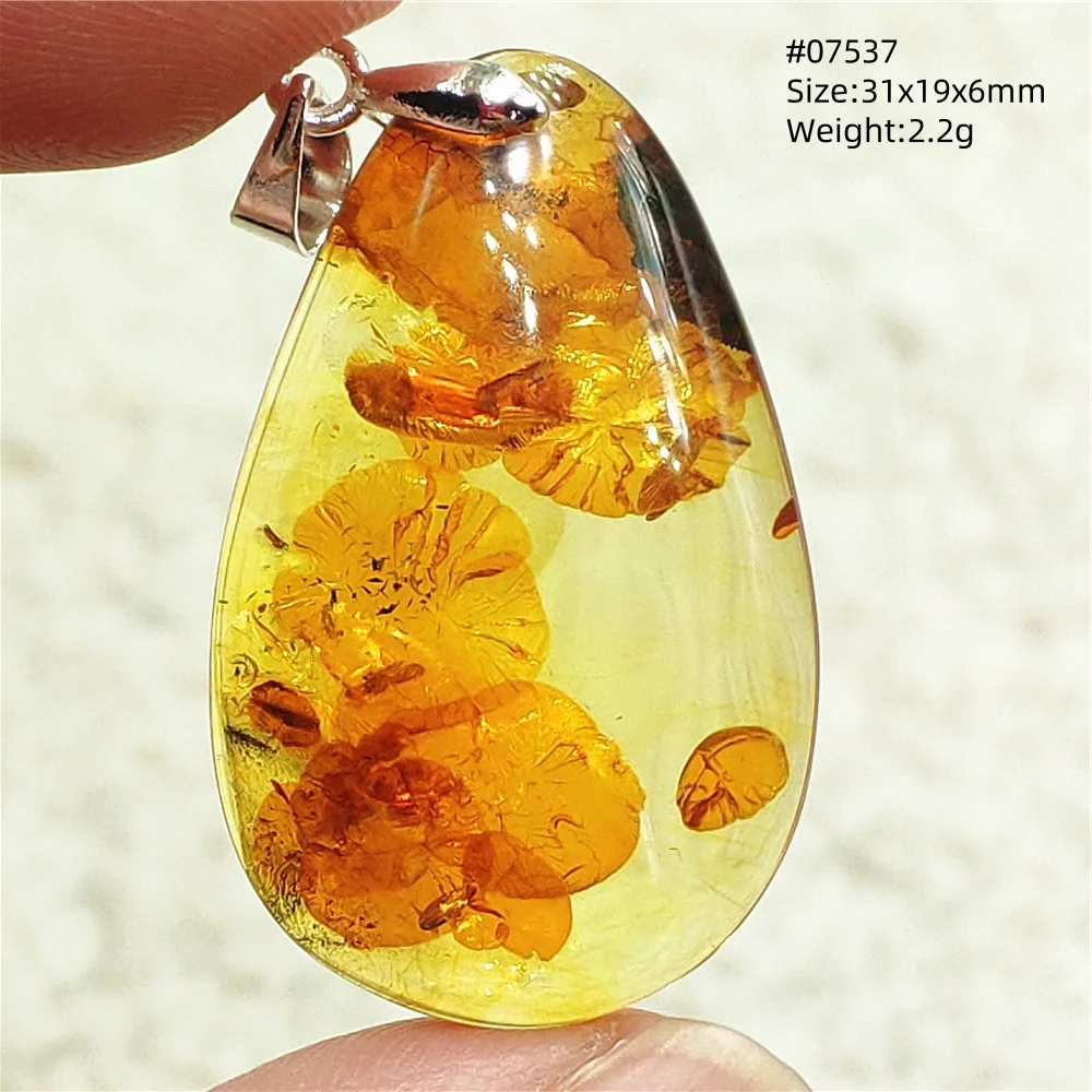 Natural Yellow Red Piebald Amber Pendant Jewelry Amber Water Drop Rare Amber Stone Fashion Stone Women Men AAAAAA