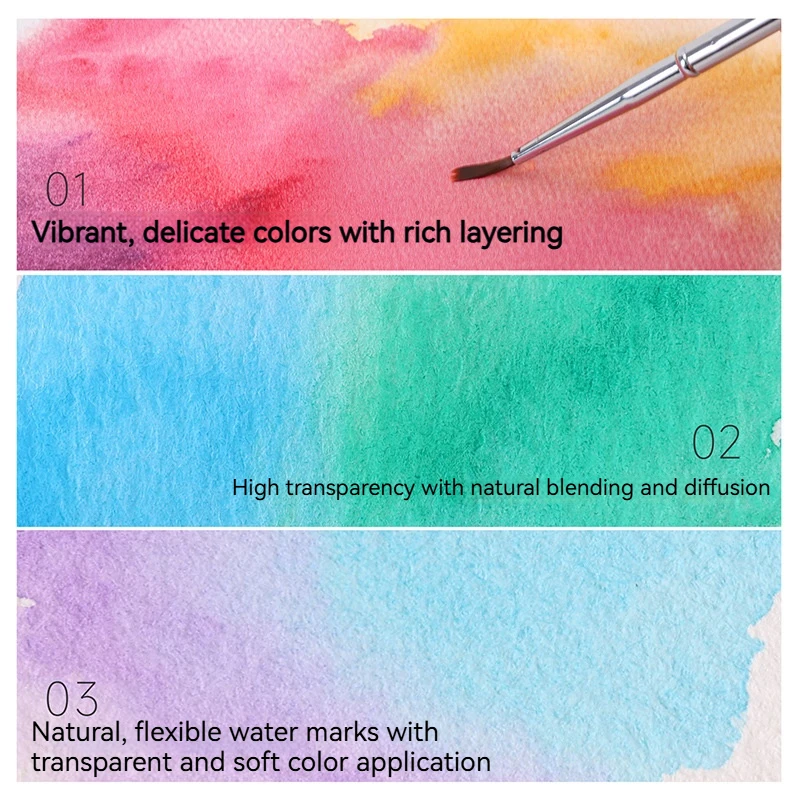 Languo 16 Colors Mini Portable Solid Watercolor Paint Set with Brush Palette Travel Sketching Painting Box Art Drawing Supplies view 2