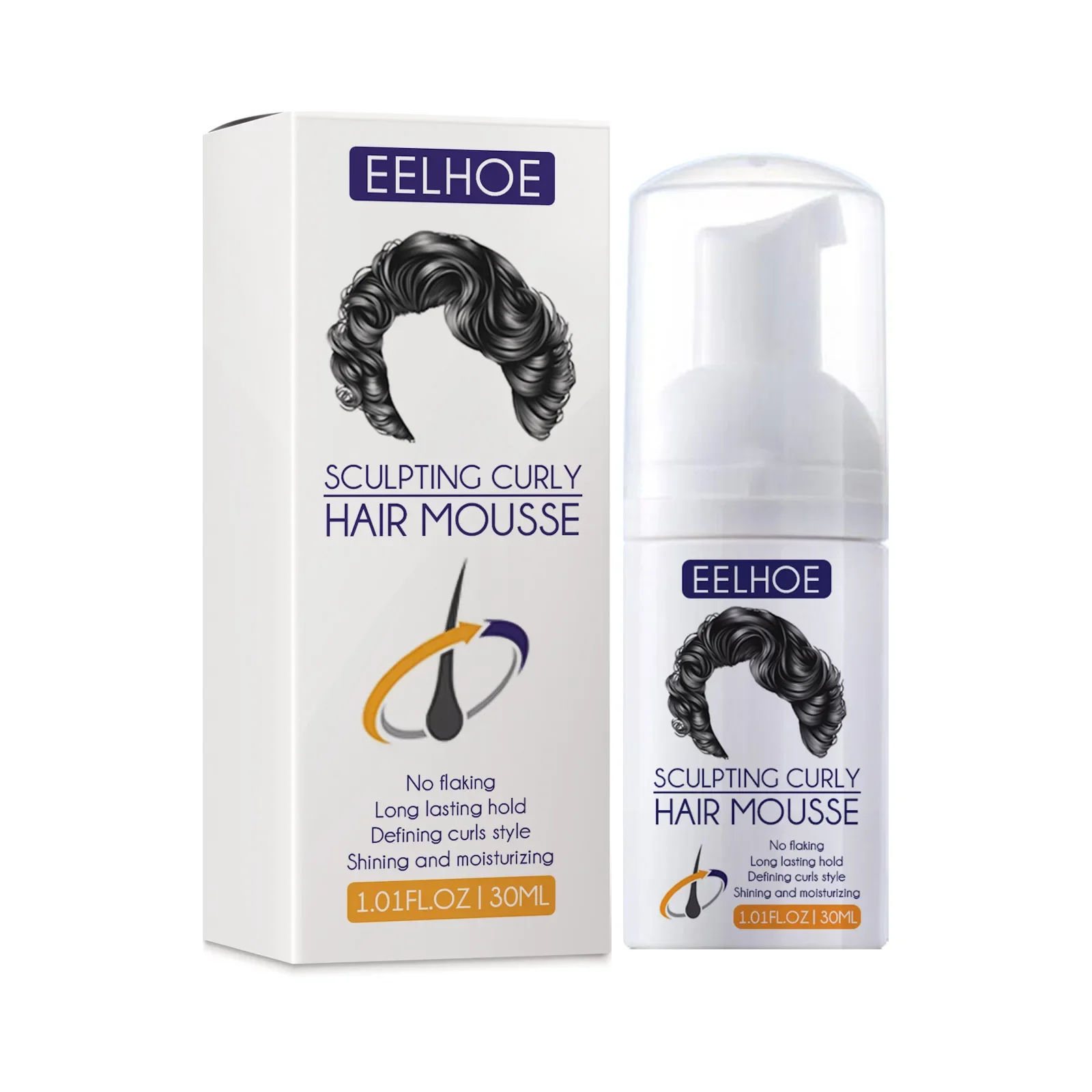 Ouhoe Elastine Krullend Haar Styling Pluizig Drogen Reparatie Krullend Haar Serum Hydraterende Styling Anti-Kroezen Krullend Haar Mollige Natura