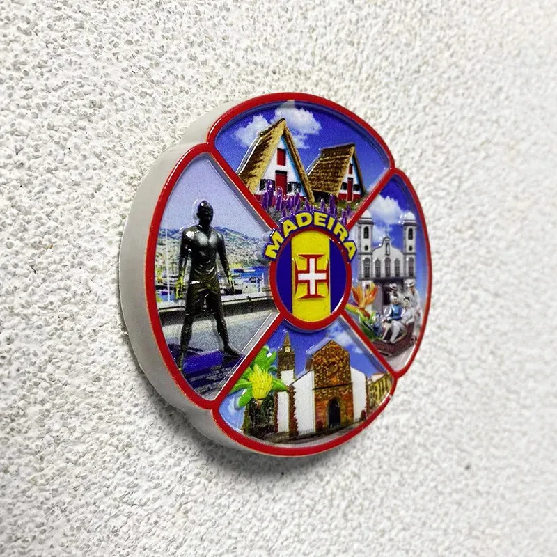 1pc, Madeira Islands Travel Souvenirs Home Decor Items Crafts Gifts Architectural Landscape 3D stereo refrigerator ma