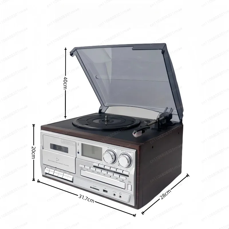 Multifunctional Retro Turntable Vinyl LP Player CD Cassette FM AM Radio USB Bluetooth Home Audio Speaker