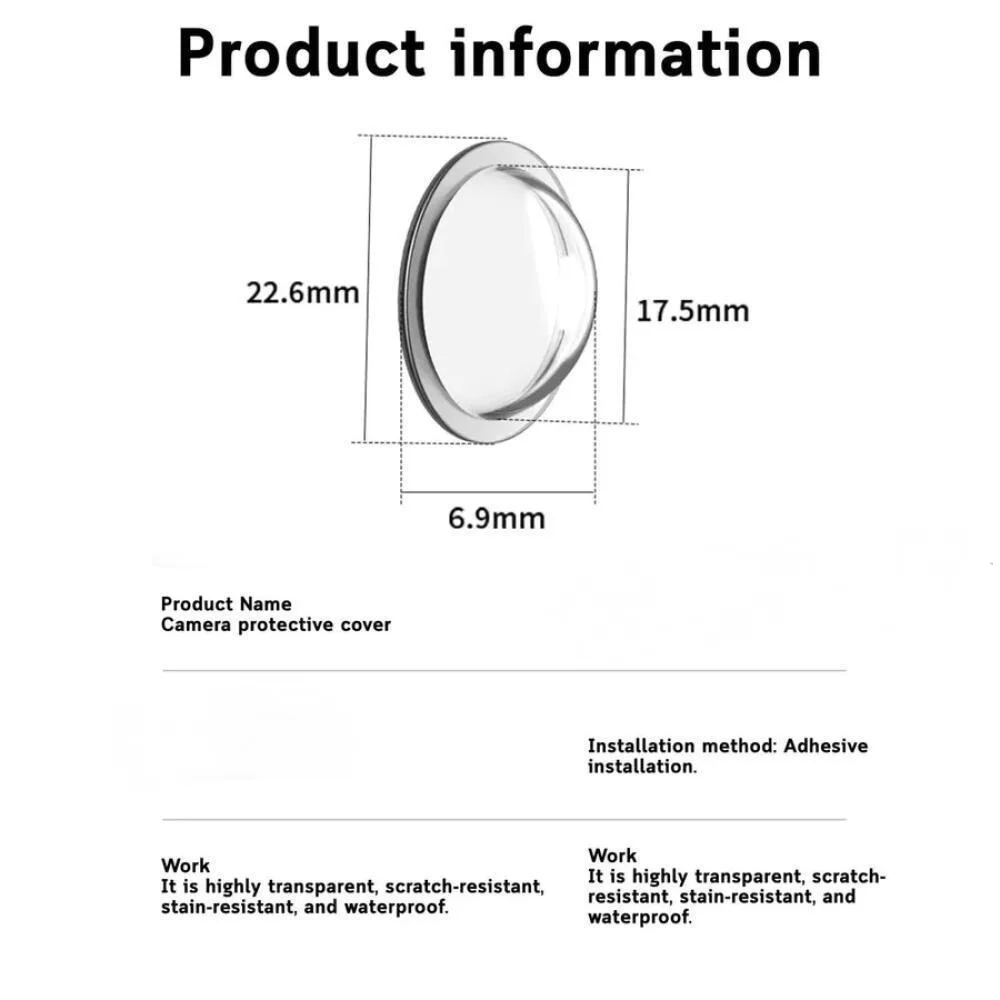 2pcs Car Camera Lens Protector Waterproof Dustproof Anti-Scratch Transparent Guard Cover for Front Bumper 360 Accessories view 6