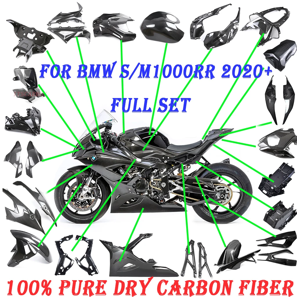 100% Pure Dry Carbon Fibe For BMW S1000RR M1000RR 2019 2020 2021 2022 Motorcycle Winglets Parts Fenders Cover Fairing Kits