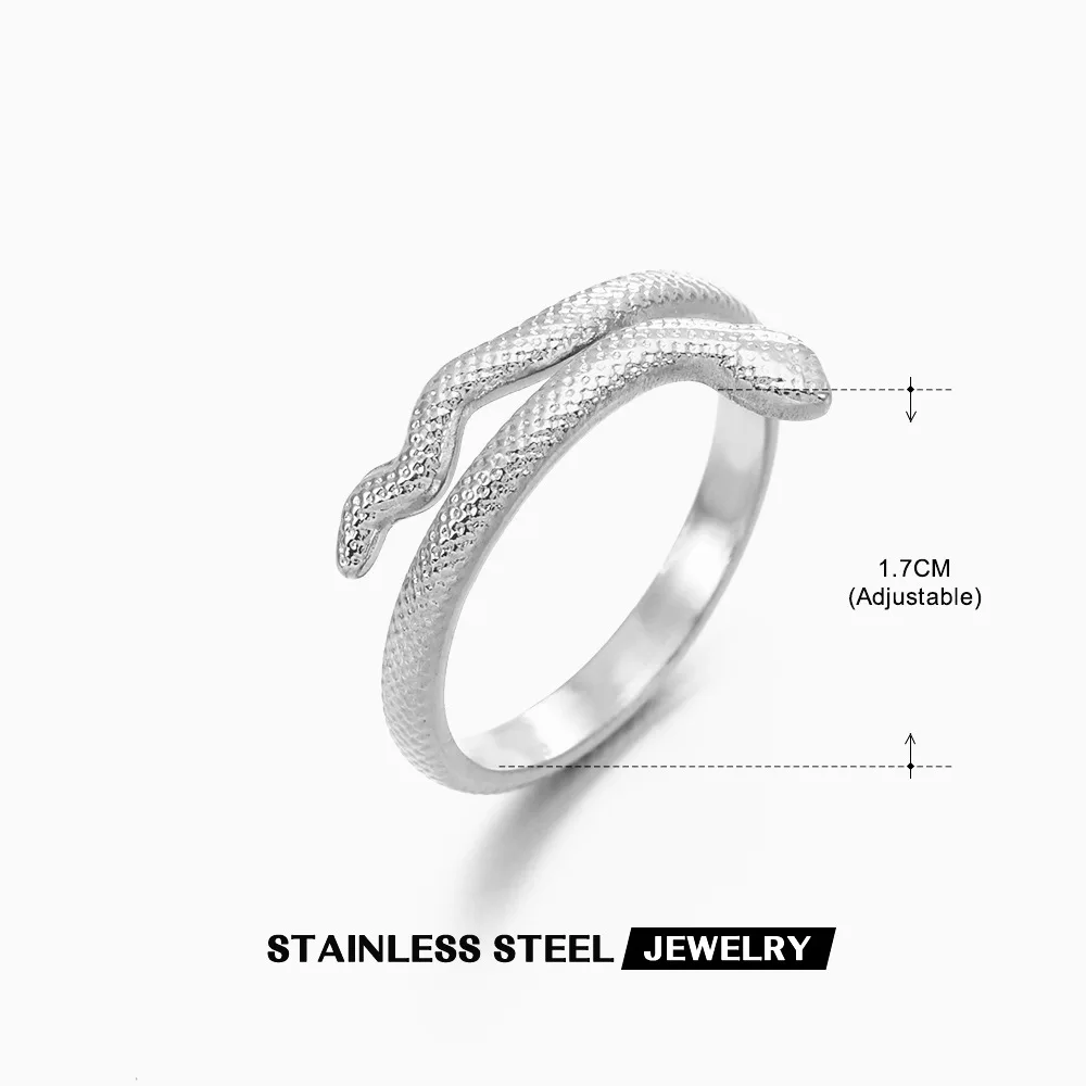 Layered Geometric Hammered Ring 18K Gold Plated Stainless Steel Open Adjustable Ring for Women Hip Hop Stackable Dainty Jewelry