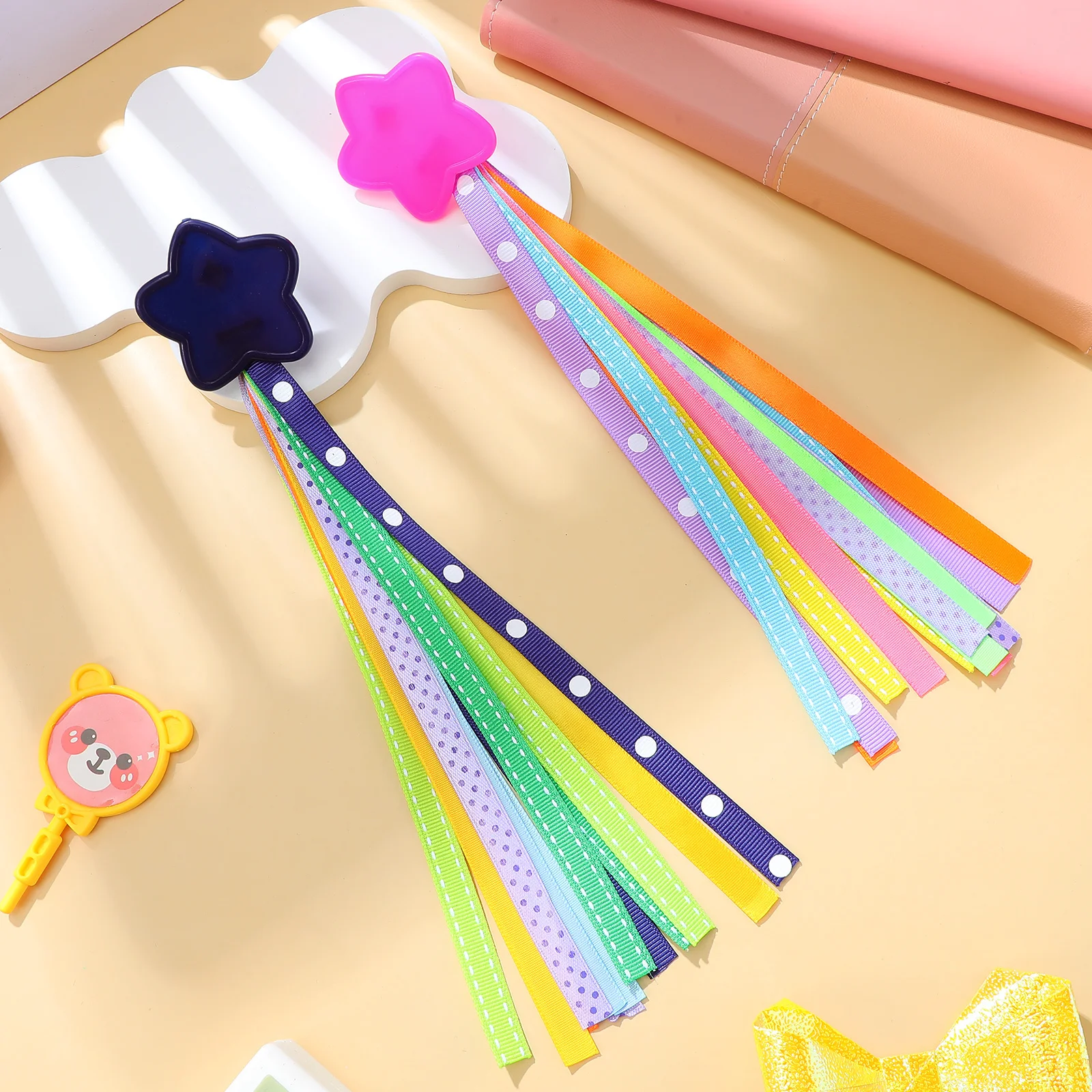 

1Pair Kids Bicycle Tassel Accessories Colorful Handlebar Hanging Ribbons for Bike Tricycle Scooter Ride Decoration Wind Fly