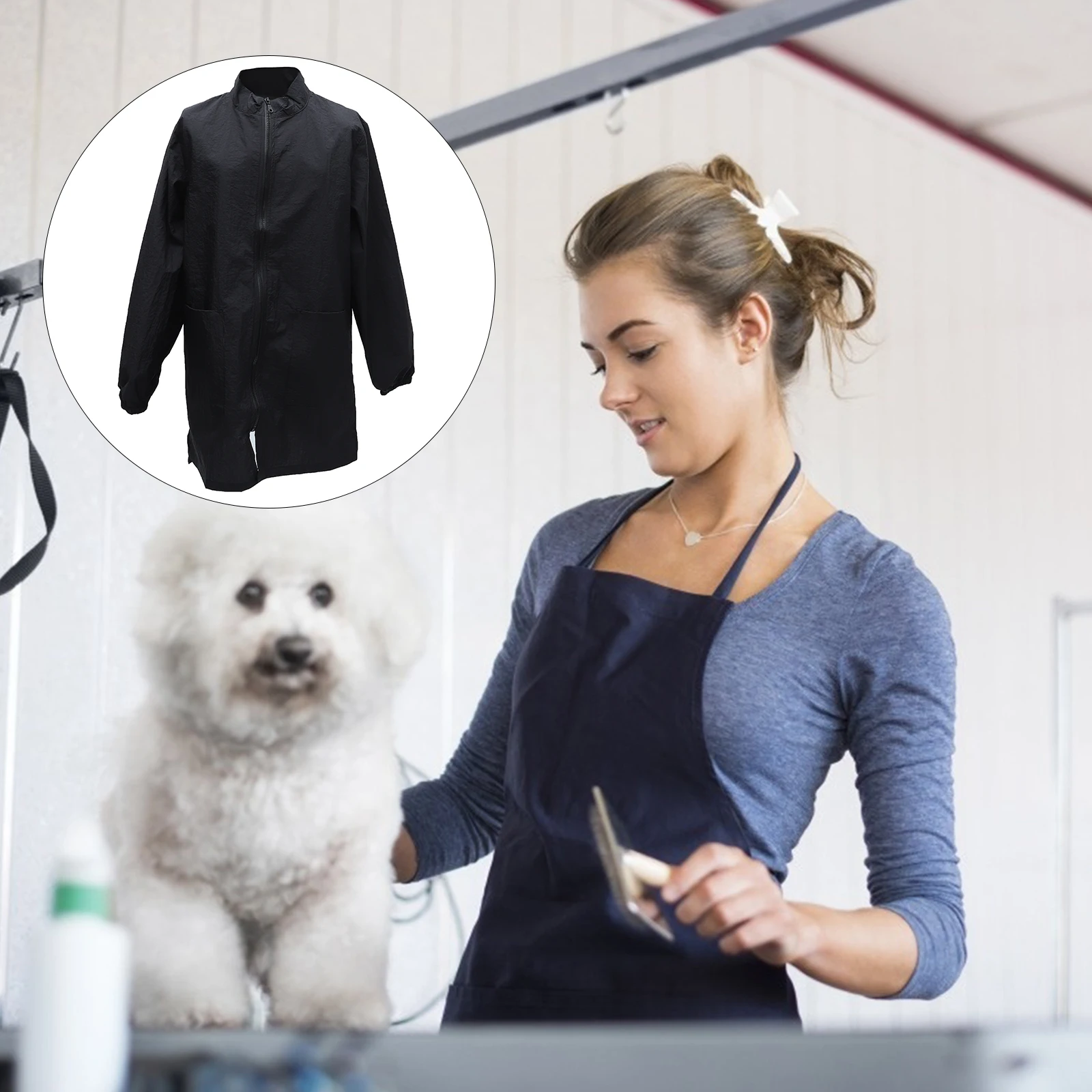 

Work Clothes Protective Dress Bathing Apron Nylon Dog Training Woman Pet Shop Uniform Waterproof Practical Safe Smock