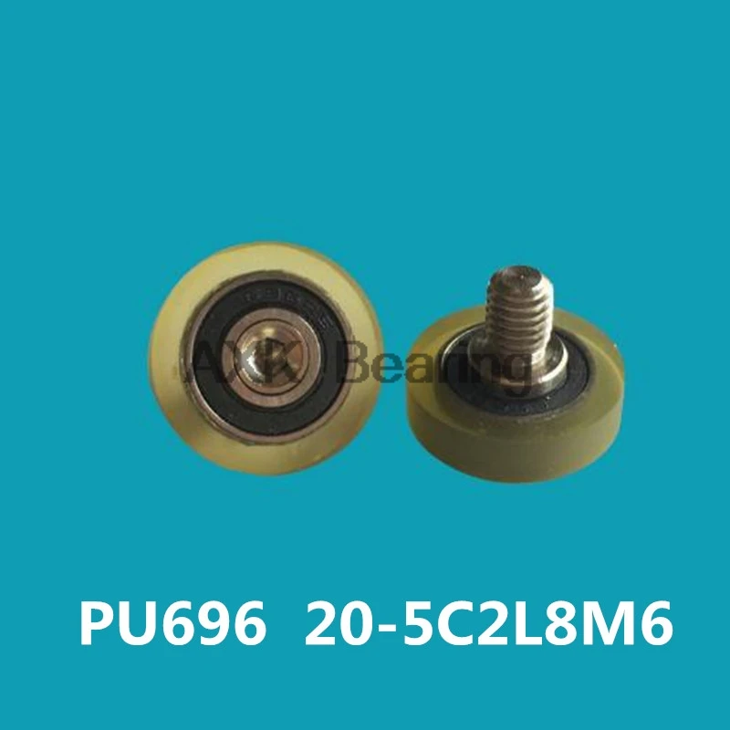 PU 696 Screw Pulley Bearing PU69620-5C2L8/C3L8M6 ( 1 PC) Shower Room Roller Mute Wheel PU696 + M6*8 Engineered Plastic Bearings