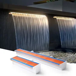 Led Colorful waterfall water curtain nozzle swimming pool ABS 60cm 90cm  waterfall outlet landscaping fountain waterscape wall