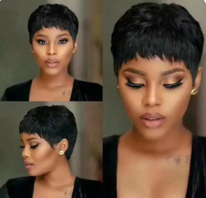 Short Synthetic Hair  Wigs  Short Black Wavy Wigs Layered Short Hair Wigs for Black Women