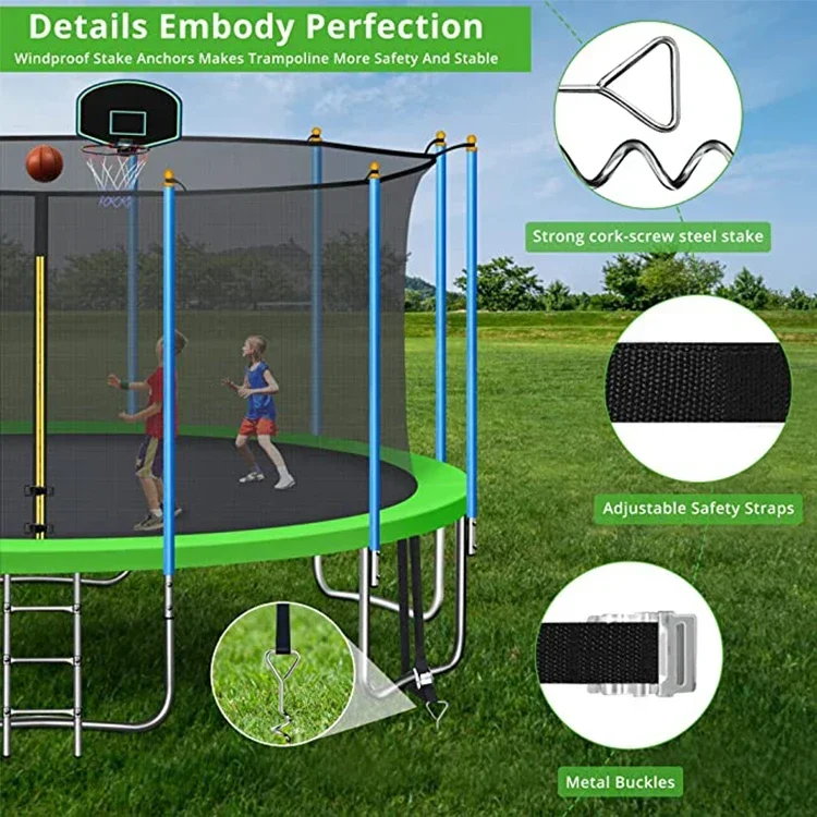 High Sales Cheap 6-16Ft Outdoor Family Yard Big Kids Jumping Trampoline Jumping Bed Trampolines