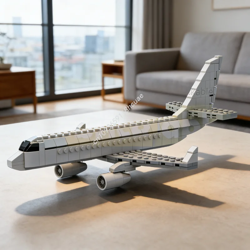 221pcs MOC Embraer Blank Livery Creator Model Building Blocks Architecture Christmas Gift DIY Toy Education Idea Creative