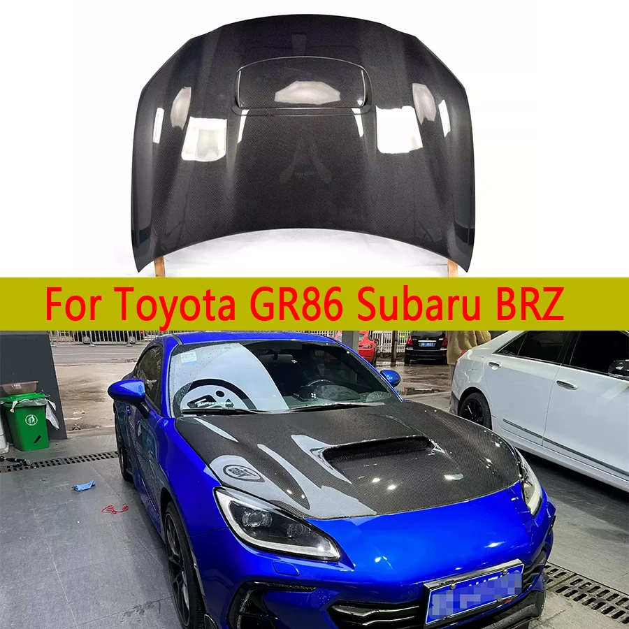 

Крышка из углеродного волокна для Toyota GR86 Subaru BRZ, чехол для капота двигателя, подкладка для Автомобильного головного убора, вырез, охлаждение, передняя крышка, комплект кузова