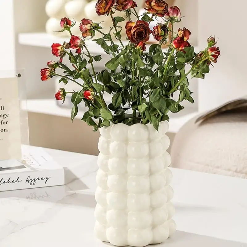 

Artistic Geometric Bubble Ceramic Flower Vases Home Decors For Freshing Flowers Dried Floral Plant Display Container Pot X3UC