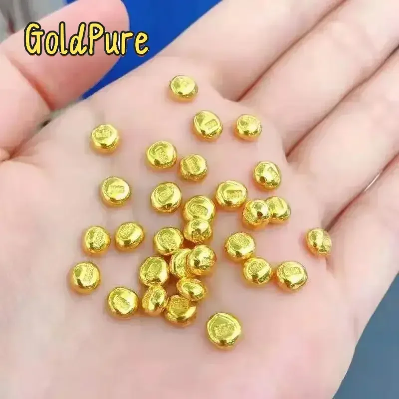 

Goldpure 24k Pure Gold Beans Fine Gold Balls, 999 Real Gold Beads 1g for Women Man Fashion Wedding Party Charm Jewelrygift