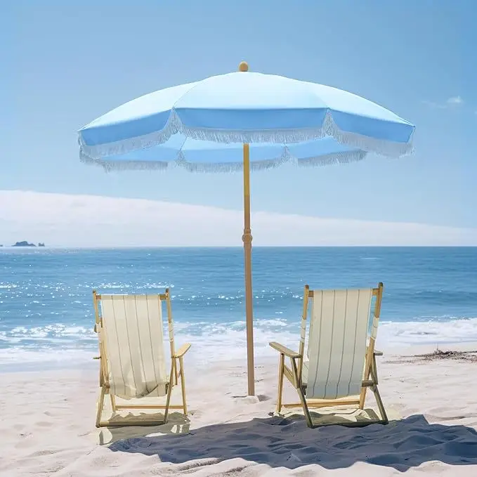 Camping decoration props Sun umbrella Parasol Outdoor garden Cotton fringed lace umbrella Leisure sun protection Garden umbrella