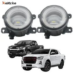 2 Pieces Car Lens LED Fog Lights Assembly with Lens Angel Eye DRL Daytime Runinng Light lamp for Isuzu D-Max RG 2020 2021 2022
