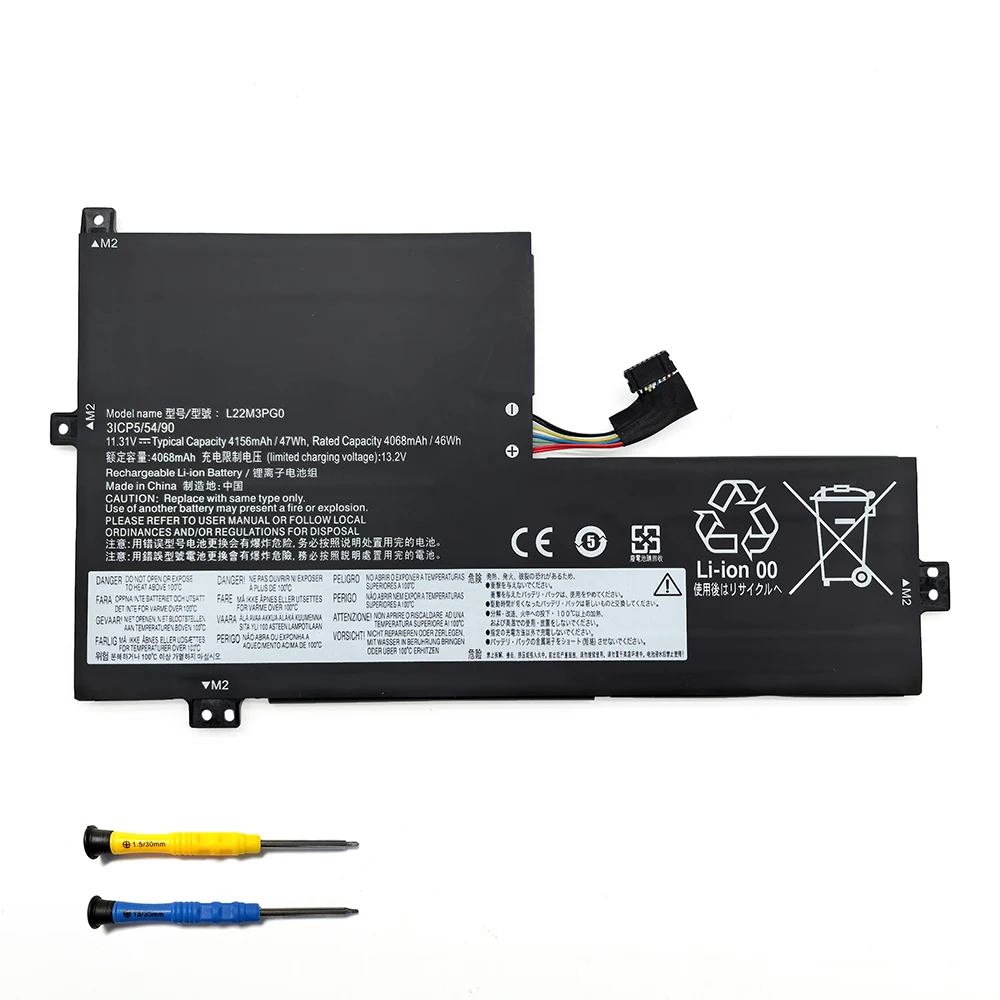 L22M3PG0 11.31V 47Wh 4156mAh Battery For Lenovo IP Flex 3 Chrome 12IAN8 Slim 3 Chrome 14M868 Series L22D3PG0 L22B3PG0 free tools