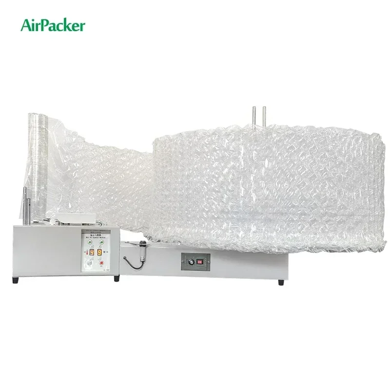 2025Competitive Mini Cushion Air Packing Machine Pillow Air Bubble Machine Air Packaging Making Machine with Coiling Stand
