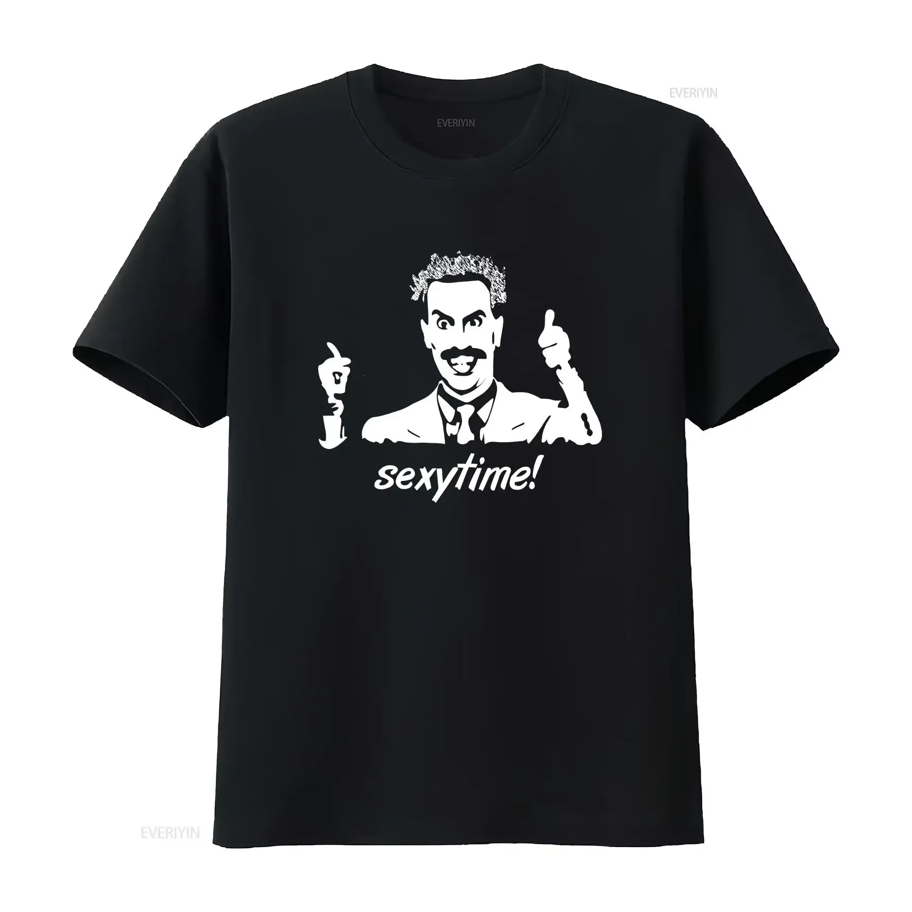 Camiseta Borat 2006, promoción de la película, negra, Sexy Time My Wife Very Nice, talla XL para hombre, ropa de diseñador vintage lavada