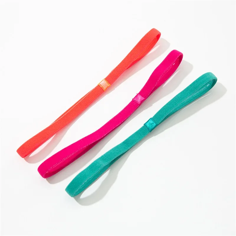 1PCs Simple unisex sports hairband non-slip silicone strip sweat guide elastic headbands yoga running fitness hair accessories image 3