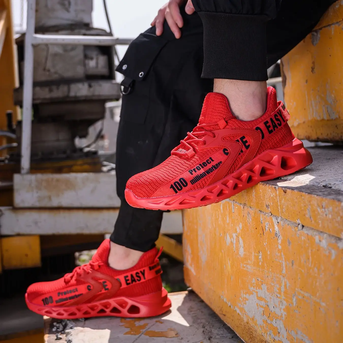 أحذية أمان للعمل للرجال، أحذية رياضية خفيفة الوزن واقية للعمل، أحذية رجالية خفيفة الوزن قابلة للتنفس، أحذية عمل مضادة للثقب