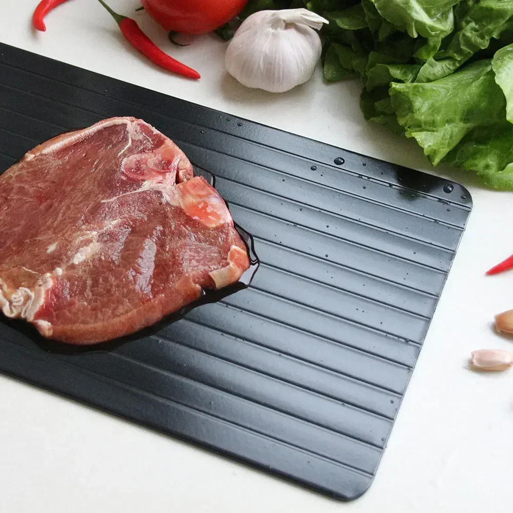 Aluminium Fast Defrosting Tray Frozen Meat Thawing Fresh Healthy Rapid Defrost Plate Food Gadgets Kitchen Tools