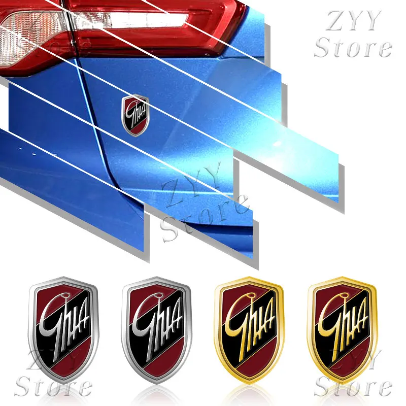 Emblema 3D para el lateral del coche, pegatina con el logotipo GHIA, calcomanías decorativas para el guardabarros y el maletero, para Mondeo, Ecosport, Kuga, Edge, Explorer, Fiesta, Escort, Focus
