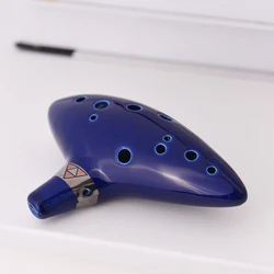 12 Hole Ocarina Ceramic Alto C Vessel Flute Wind Musical Instrument with Song Book Neck String Neck Cord and Music Score