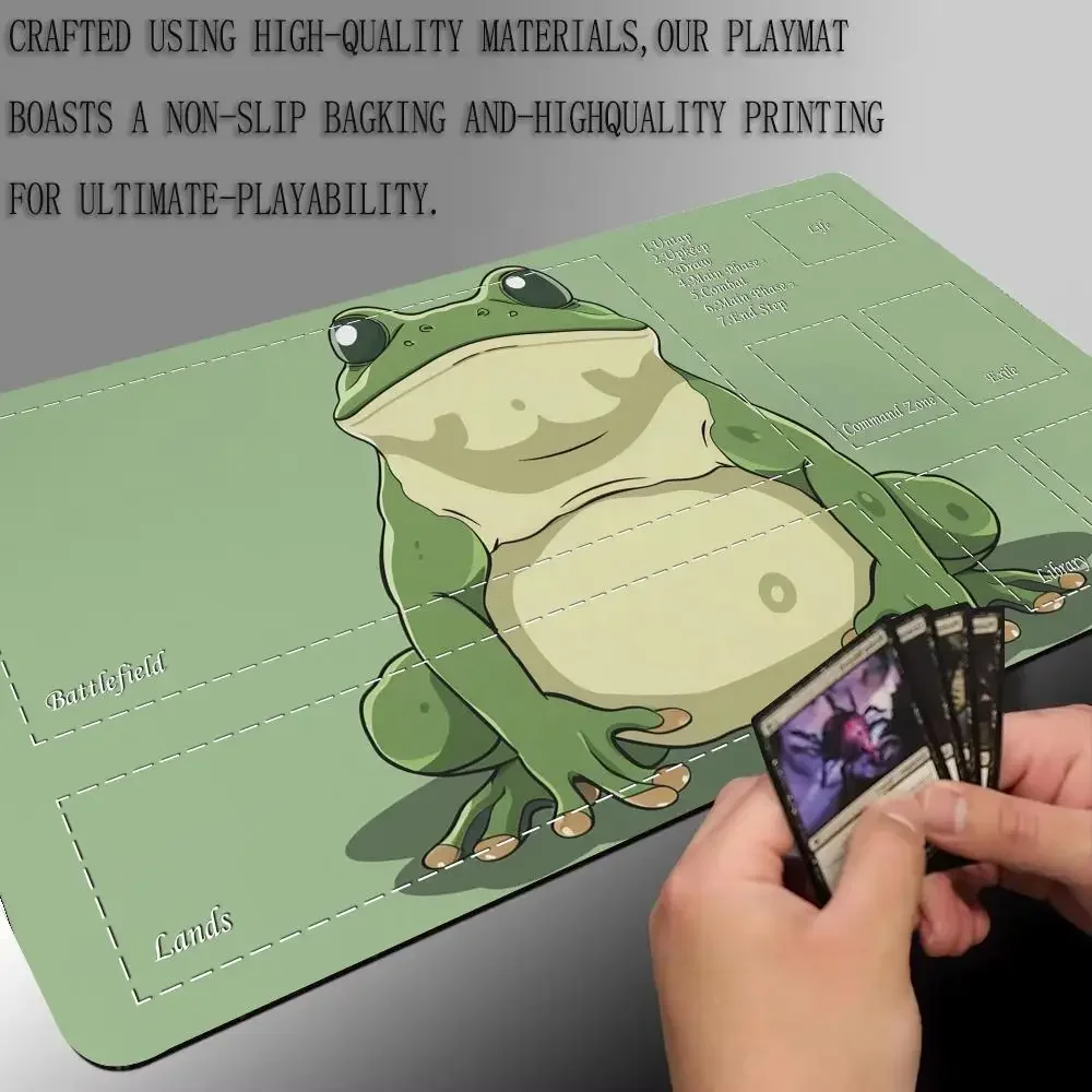 Tappetino da gioco per carte Magic Playmat con zona Simpatico fagiolo mung rana mtg tappetino da scrivania tappetino per mouse espansione tastiera in gomma antiscivolo