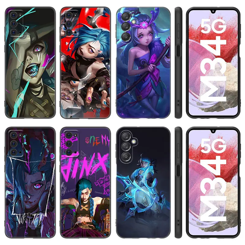 Funda de Game League of Legends Jinx para Samsung, M30, M31, S, Note 10 Lite, 20 Ultra, M04, M13, M32, 4G, M52, M53, M54, 5G, M11, M12, M21, M22, M51