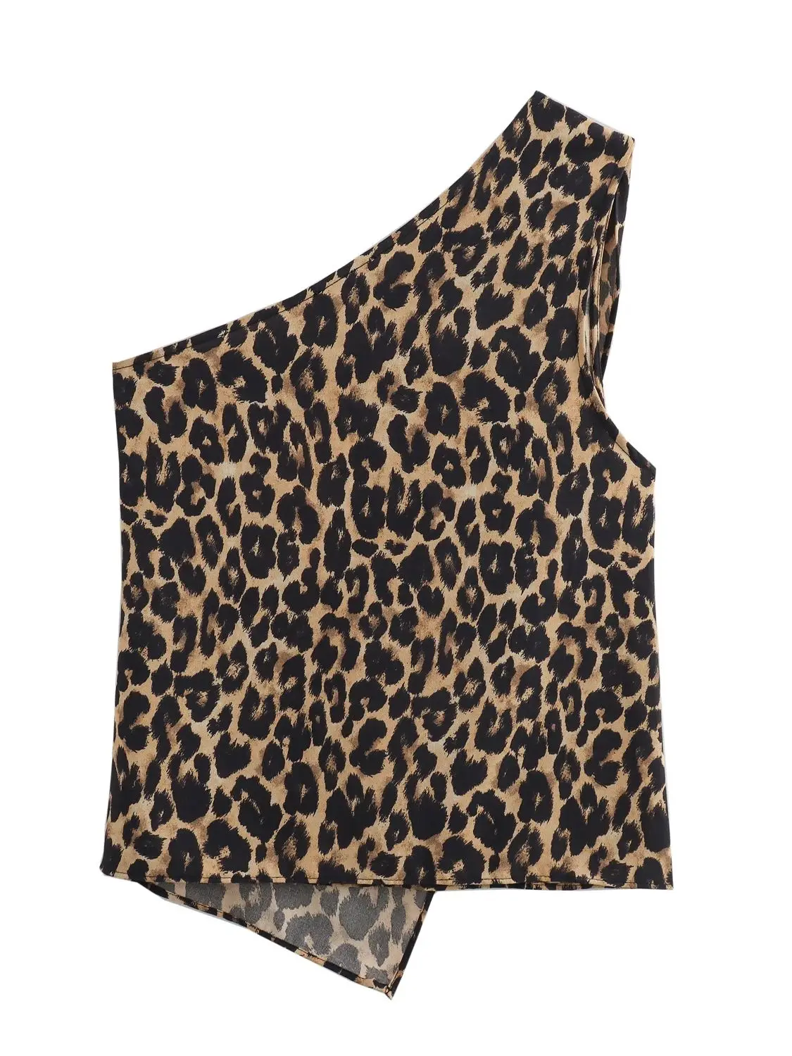 XNWMNZ 2024 moda donna stampa animalier Top asimmetrico o elastico a vita media pantaloni a gamba larga High Street femminile Set a due pezzi