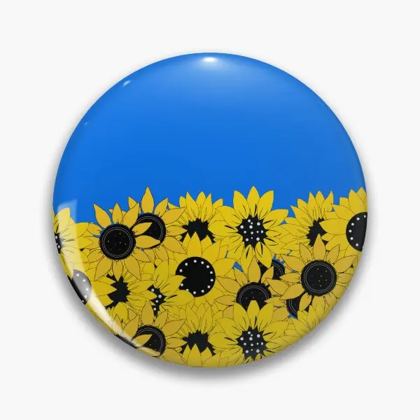 Sunflowers And Blue The Colors Of Ukrain  Soft Button Pin Metal Funny Fashion Cute Creative Collar Brooch Lapel Pin Gift Hat