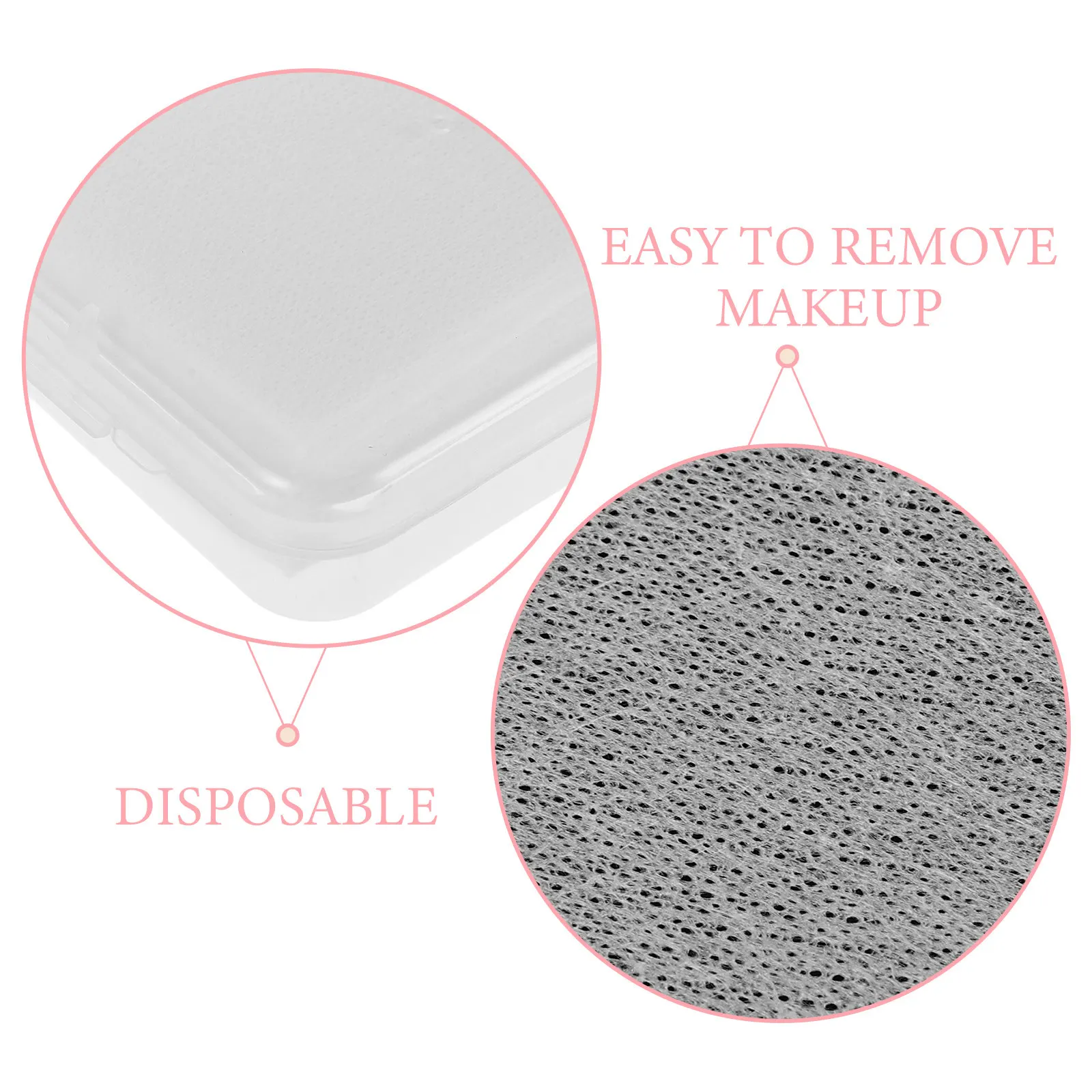 80개입 투명 메이크업 화장솜 초박형 순한 페이스 토너 와이프 민감성 피부용 일회용 클렌징 패드 보풀 없음