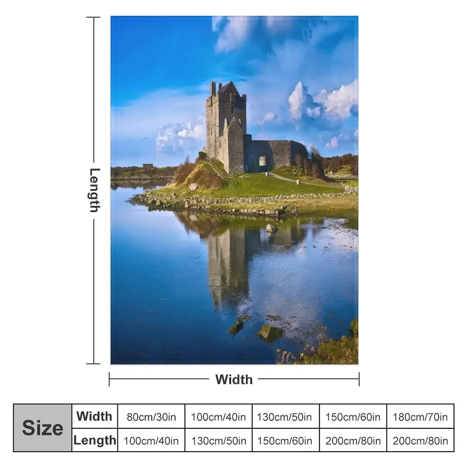 Dunguaire Castle, Kinvara, Ireland Throw Blanket Custom Vintage Decorative Throw Soft Beds Shaggy Blankets