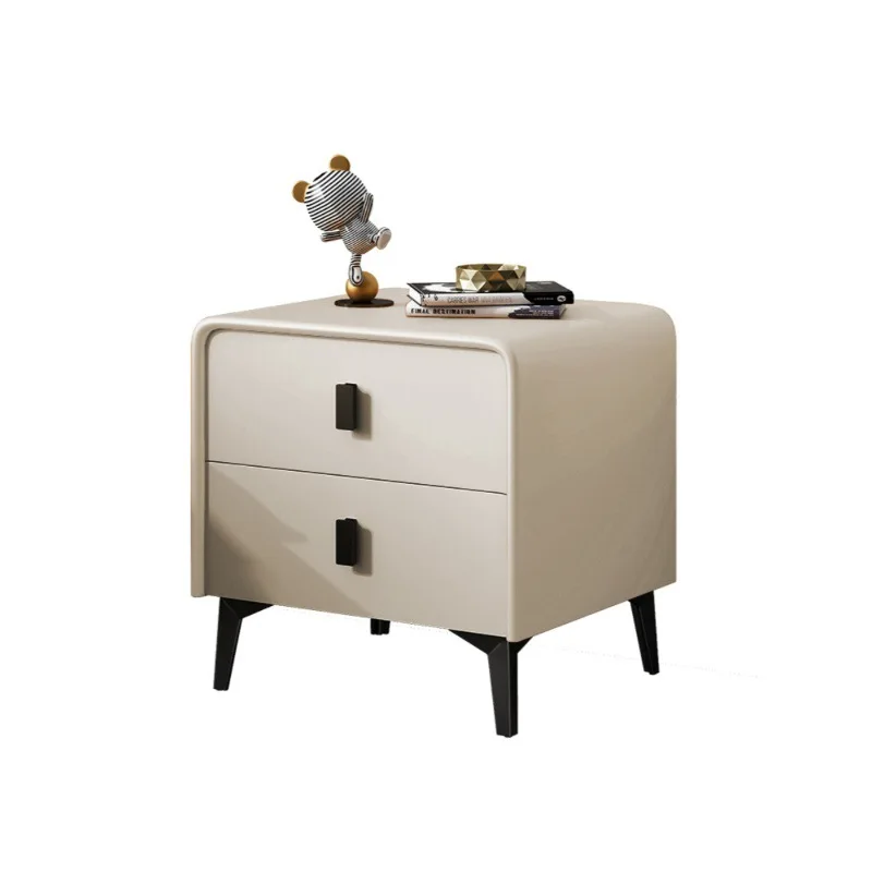 

Simple and modern solid wood bedside table installation-free high-end light luxury small ins wind storage