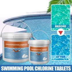 Swimming Pool Cleaning Tablets 1 lb/2 lb Pool Chlorine Tablets for Hot Tub Plunge Pools and Spas Clean Effervescent Pill