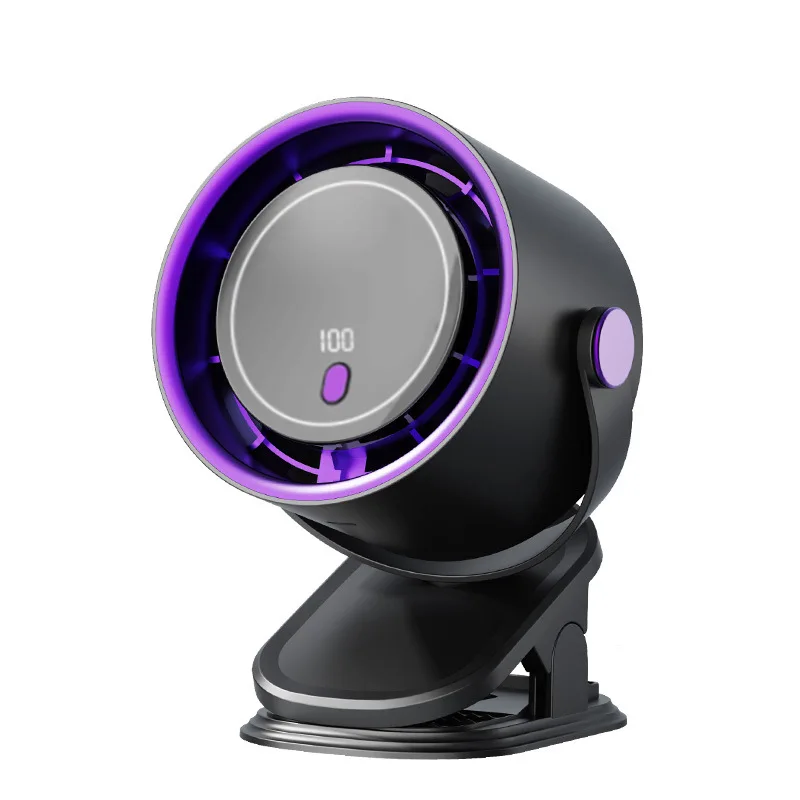 Multifunctional Large Wind Clip Fan Office 100-Speed Digital Display Desktop Fan Circulating Fan with Light