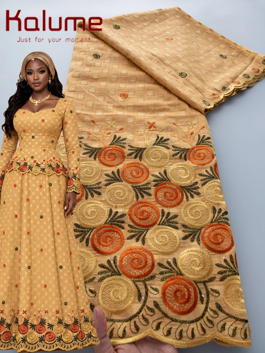 Kalume Spitze Schweizer Voilespitze in der Schweiz 2026 Hochwertiger afrikanischer Baumwoll-Spitzenstoff mit Strass für Hochzeits-Partykleid