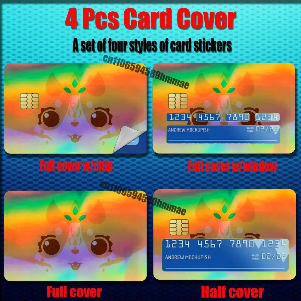 For Adopt Me Bat Shadow Frost Dragon Credit Bank Sticker ID Access Card Cover Skin Rainbow Color Laser Stickers Film