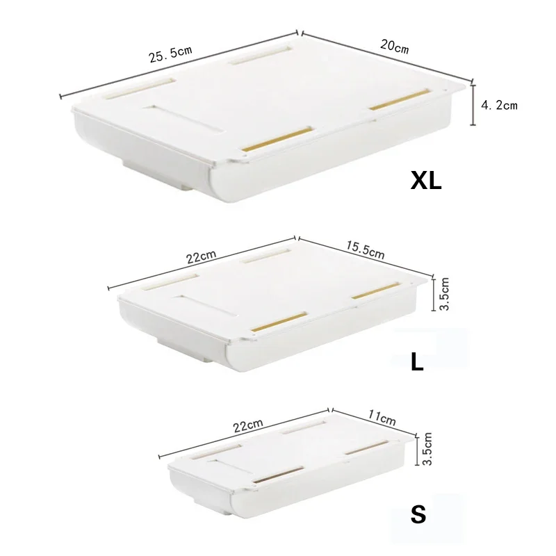 Hidden Storage Box Desk Storage Drawer Self-Adhesive Plastic Table Storage Holder Simple Sundries Cosmetics Stationery Organizer