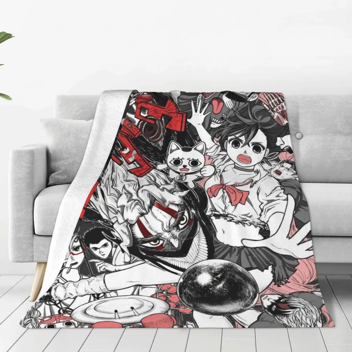 Dandadan Anime Japanese Flannel Blankets Okarun Warm Soft Throw Blanket for Living Room Travel Graphic Bedspread Sofa Bed Cover