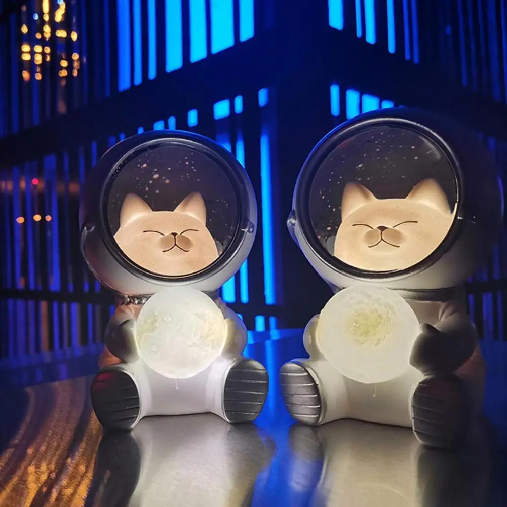 Creativo astronauta luce notturna carino Pet Spaceman luce notturna decorazione della casa regalo per bambini ornamenti per camera da letto luci lampade astronauta