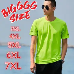 Casual T-shirt for Men Sport Quick Drying Tees Round Neck Big Size 5XL 6XL 7XL Short Sleeve Oversized Tops