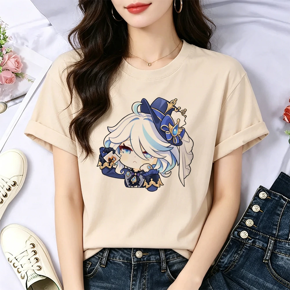 Genshin Impact Furina t-shirt femme 2000s japanese alternative  tshirt manga graphic cutecore dollette